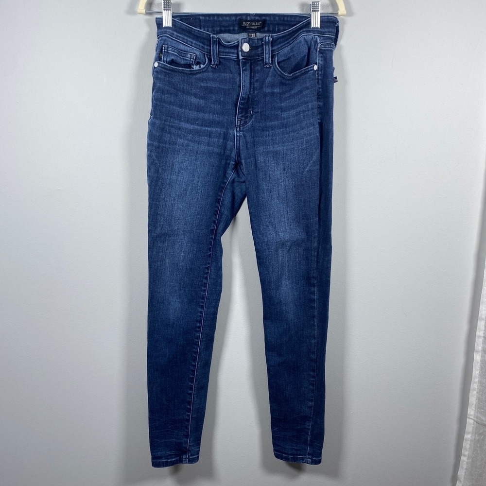 Judy Blue Skinny Jeans Womens 7 / 28 Dark Wash Mid Rise Stretch Denim JB82505-DK